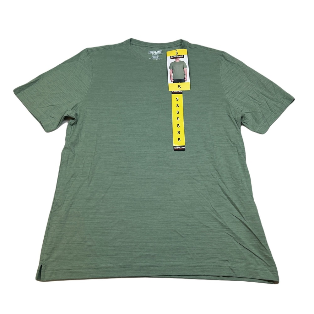 Kirkland Signature Pima Cotton Slub Tee Mens Small T-Shirt Soft Green‎ NEW